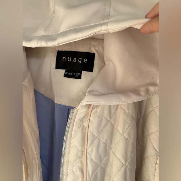 Nuage creamy white lightweight quilted coat with lavender lining Sz 3X. NWOT - Picture 2 of 7